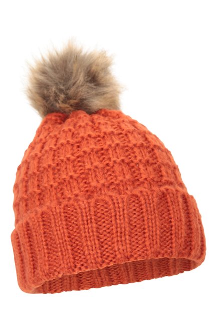Denali Chunky Pom Muts Voor Dames Origineel Oranje Bergmagazijn