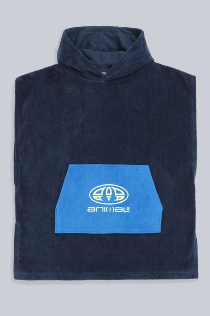 Mountain Warehouse Navy Animal Finn Badstof Poncho Voor Kinderen Origineel