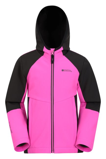 Elektrische Softshell Jack Met Panelen Voor Kinderen Felroze Van Het Merk Mountain Warehouse