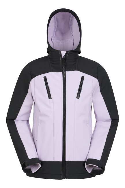 Beste Extreme Softshell-jas Met Panelen Voor Kinderen, Lilac Mountain Warehouse