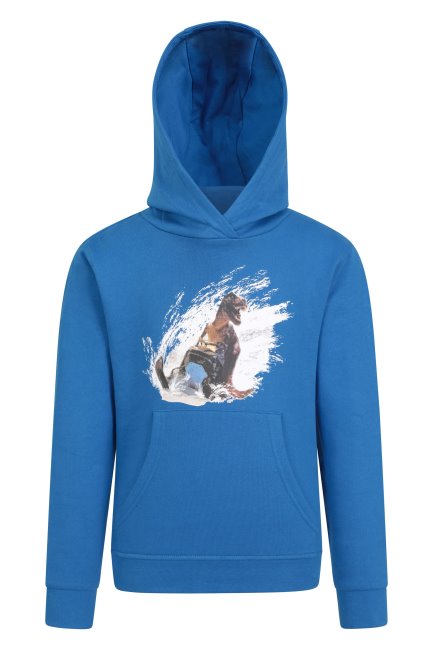 Berg Magazijn Dino Sneeuwscooter Kinderen Biologische Hoodie Collectie Kobalt