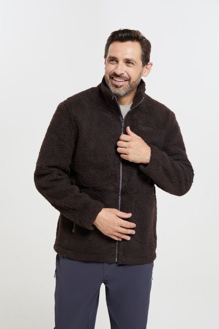 Brown Collection Mountain Warehouse Sherpa Winddicht Fleecejack Voor Heren