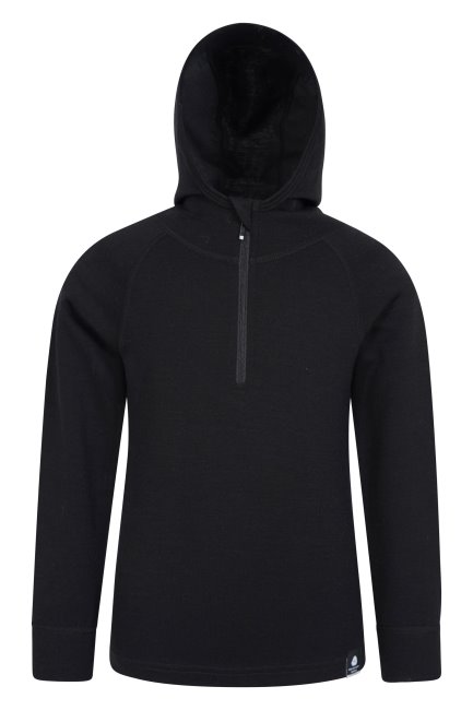 Merino Kinderpullover Hoodie Mountain Warehouse Fashion Zwart