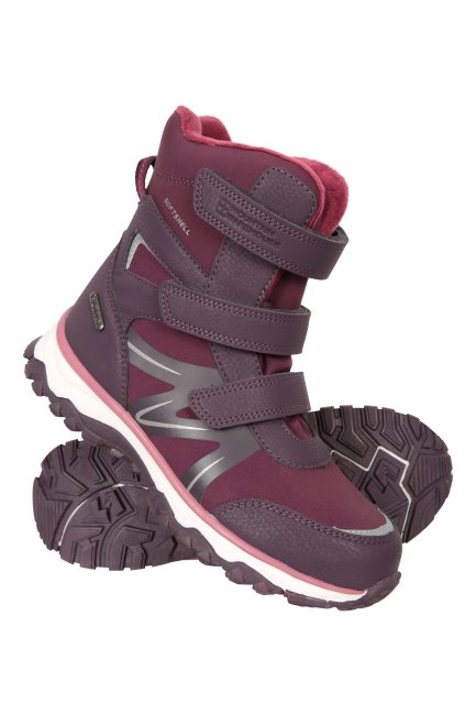 Donkerpaarse Slope Softshell Adaptieve Snowboots Voor Kinderen Collecties Mountain Warehouse