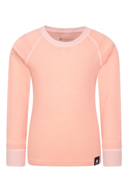 Merino Ii Kinder Ondershirt Met Ronde Hals Mountain Warehouse Lichtroze Hot