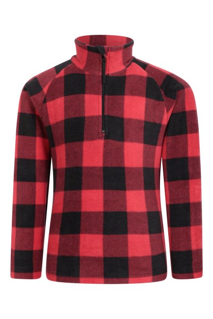 Bergmagazijn Cross-hatch Mode Achtervolging Gecombineerde Kinderfleece Met Halve Ritssluiting