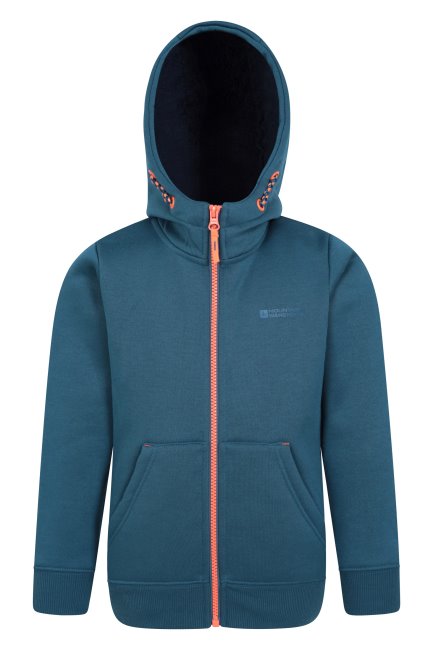 Mazarine-blauwe Mountain Warehouse Origin Nordic Ii Hoodie Met Rits Voor Kinderen