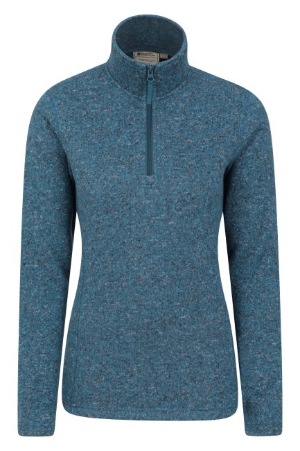 Teal Idris Dames Fleece Met Halve Rits Mountain Warehouse Nieuw