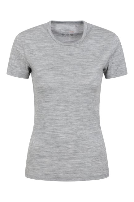 Collections Merino Dames T-shirt Met Korte Mouwen Mountain Warehouse Lichtgrijs