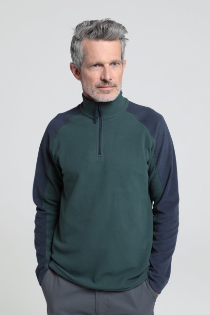 Mountain Warehouse Brands Ashbourne Ii Heren Fleece Met Halve Rits Donker-kaki