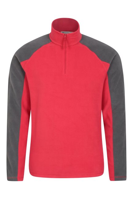 Donkerrode Mountain Warehouse Origine Ashbourne Ii Herenfleece Met Halve Rits