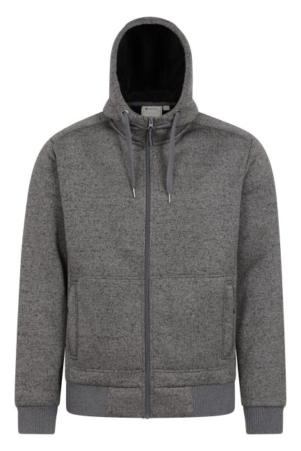 Mountain Warehouse Nevis Ii Heren Hoodie Met Bontvoering Fashion Zwart