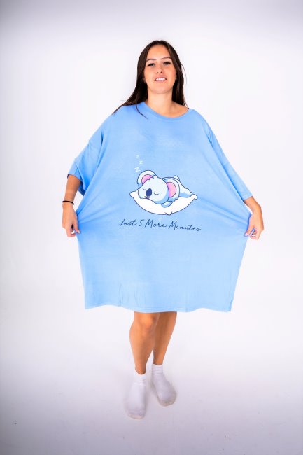 Mountain Warehouse Collections Blauw-koala Superzacht Loungeslaap-t-shirt Voor Dames