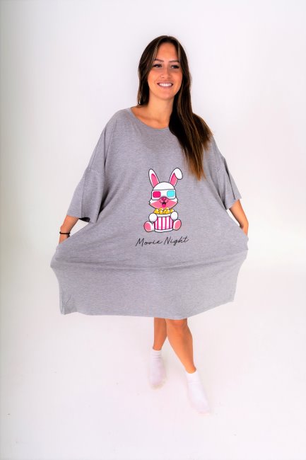 Mountain Warehouse Superzacht Lounge Sleep Dames T-shirt Origins Grey-bunny