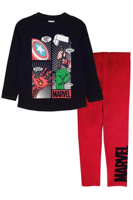 Marvel Icons Kinderpyjama Met Lange Mouwen Van Het Merk Rood-zwart Mountain Warehouse
