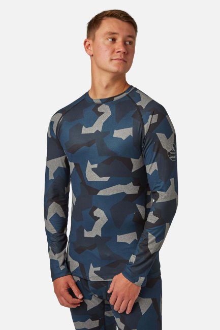 Mountain Warehouse Nieuwe Geo-camo Carbonero® Heren Body Fit Basislaag Met Ronde Hals