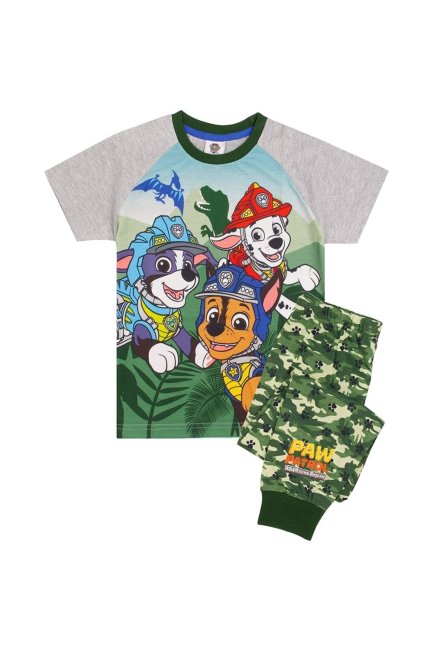 New Mountain Warehouse Brul-sommige Redding Dinosaurus Jongens Pyjama Grijs-groen