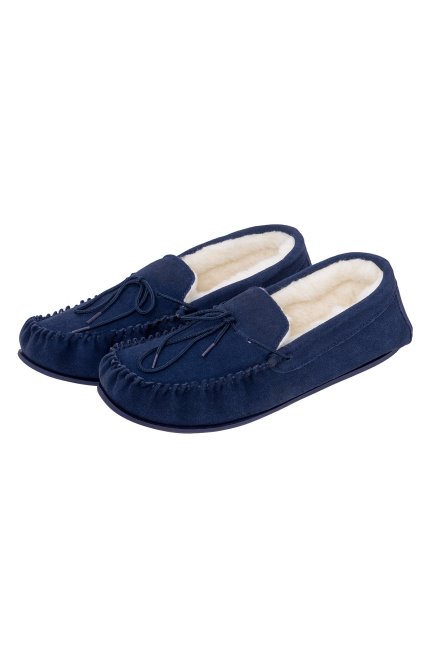Best Mountain Warehouse Heren Schapenvacht Mocassin Pantoffels Navy