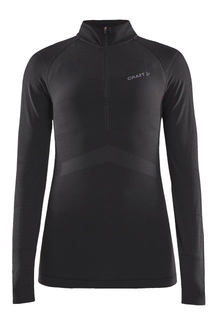 Mountain Warehouse Active Intensity Dames Ondershirt Met Lange Mouwen En Rits Collectie Zwart