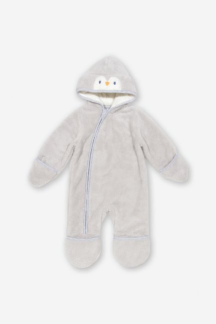 Grijze Baby Hatchling Hooded Fleece Onesie New Mountain Warehouse